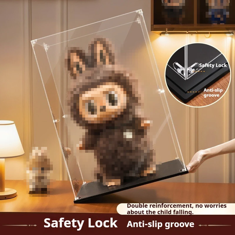 Eary Transparent Display Case & Roman Column Base for Labubu for Zimomo Acrylic Box Art Sets Suitable for Doll Dustproof Storage