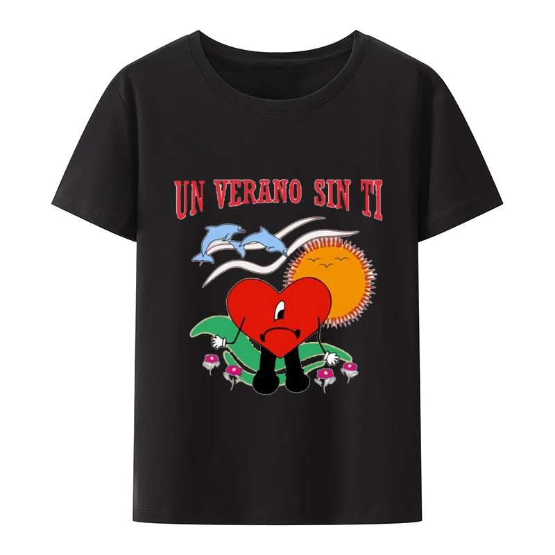 Bad Bunny Un Verano Sin Ti T Shirt Si Hay Sol Hay Playa Tshirts World's Hottest Tour Style Camisetas Leisure Blouse O-neck Tops