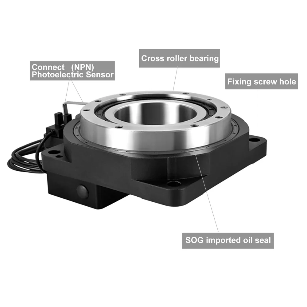 Imagem -02 - Plataforma Rotativa Oca para Stepper Servo Motor Redutor de Alta Precisão Mesa Giratória de Indexação Elétrica Substitua dd Motor Cam Divider