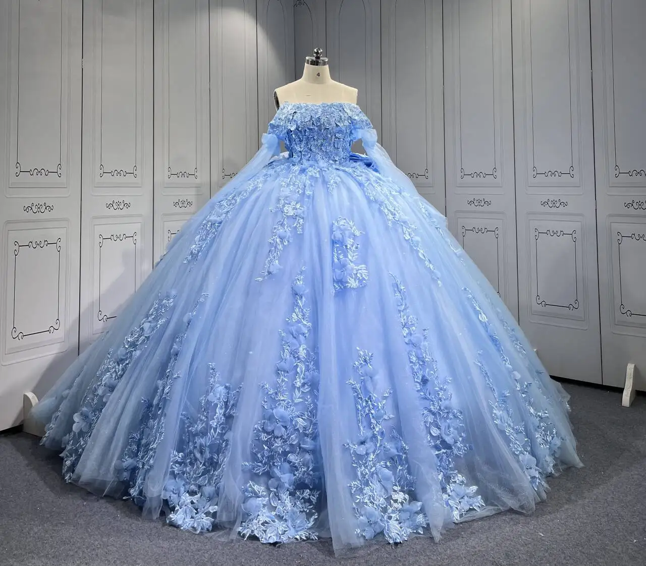 

Небесно-голубые платья Quinceanera 2025 с цветами Vestidos De 15 Aos Fiesta Azul Экономичные платья Quinceanera Verde Esmeralda