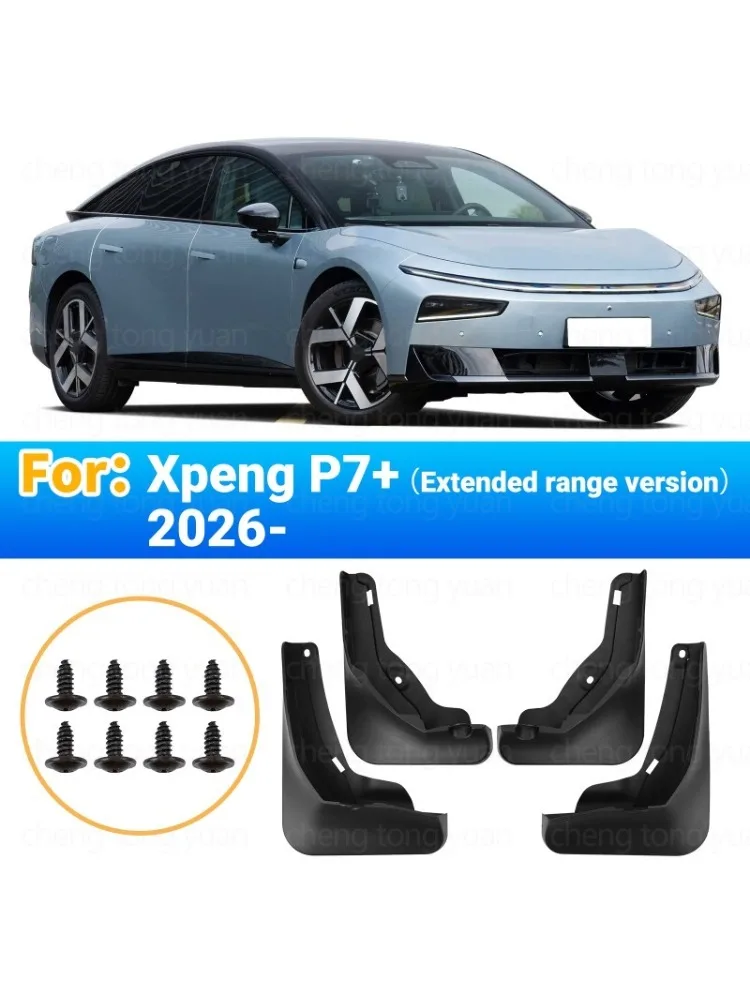 Schmutzfänger für Xpeng P7+ 2026 Extended Range Edition, Auto-Zubehör zum Schutz vor Sand und Schlamm, Lackschutz, Sport-Styling-Teile