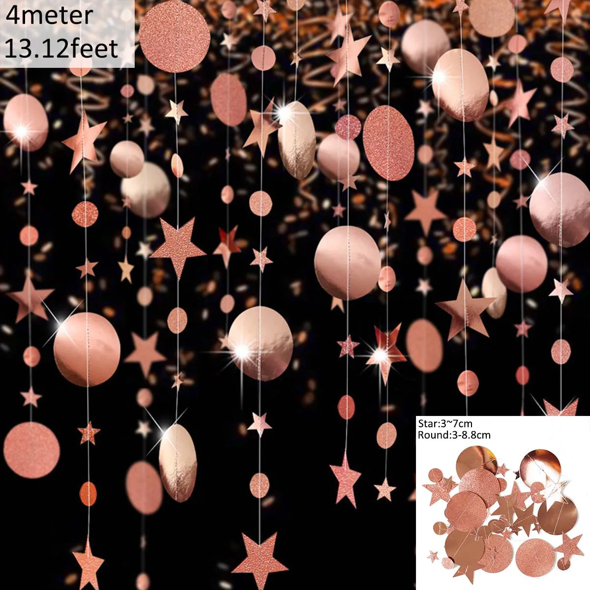 Schillernden Anzahl 16 Papier Sterne Dot Girlande Hängen Bunting für Süße Rose Gold 16th Glücklich 16st Geburtstag Jahrestag Party Decor – Detail 27