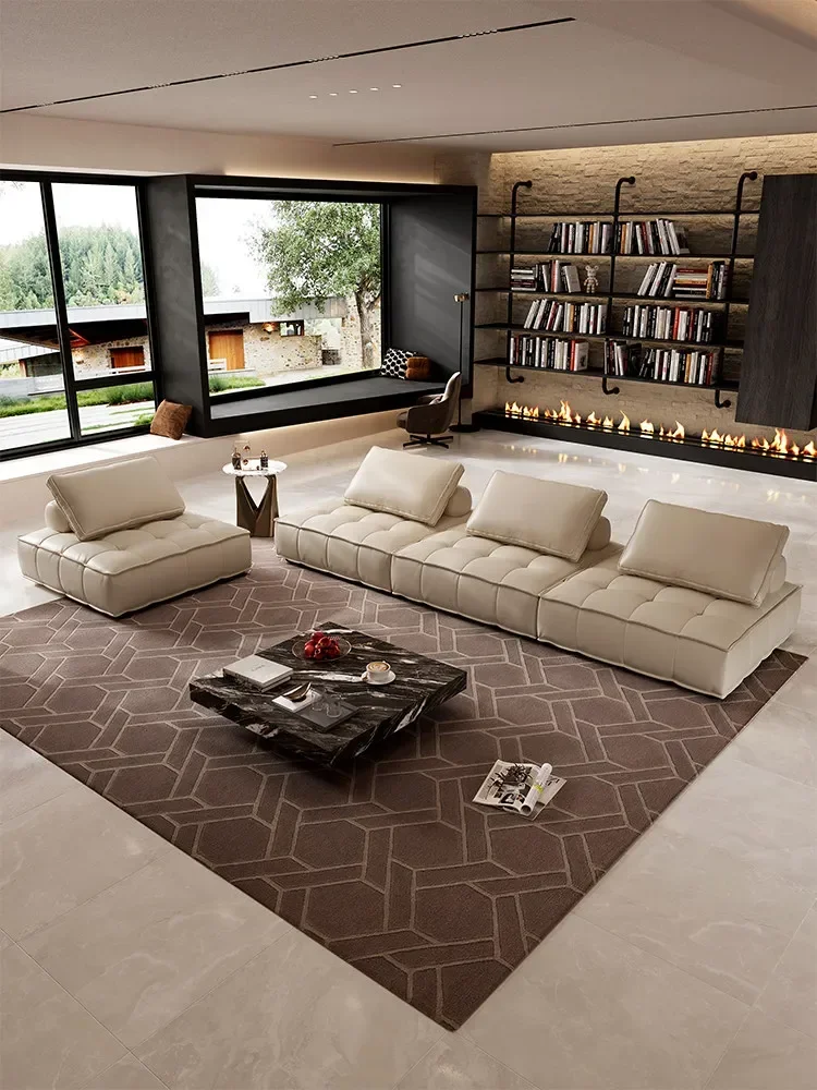 Original Piedmont Sofa Living Room High-end Module Leather Tofu Sofal16