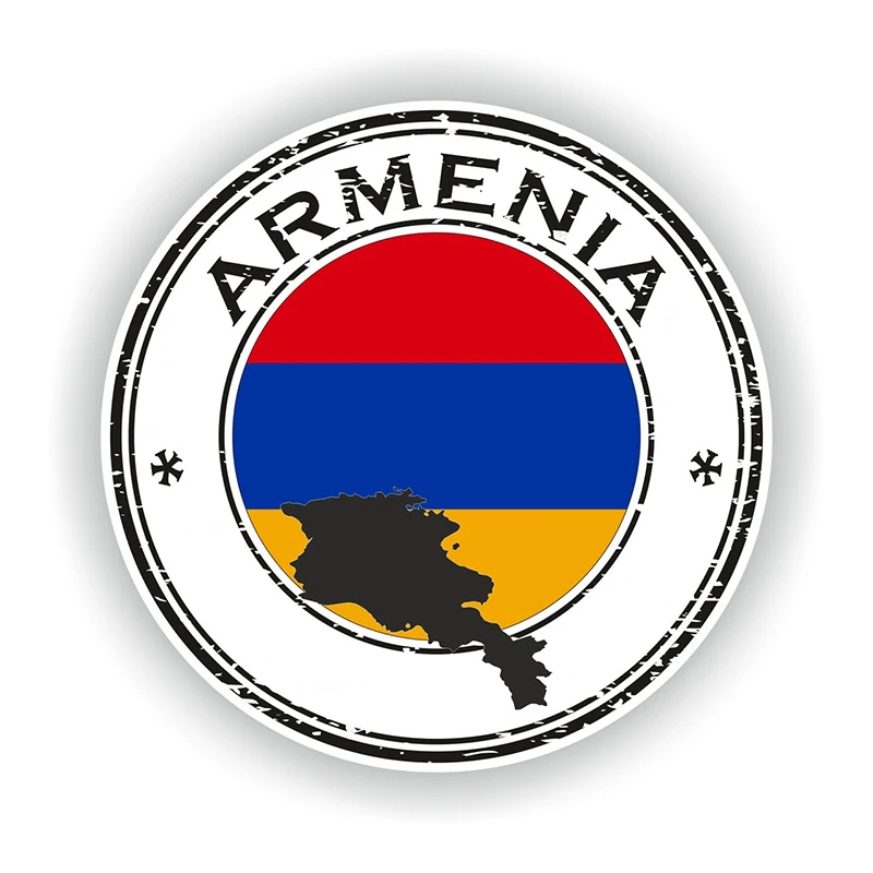 

CK21113# Armenia Seal Round Flag Car Sticker Waterproof Auto Decors for Bumper Rear Window Laptop
