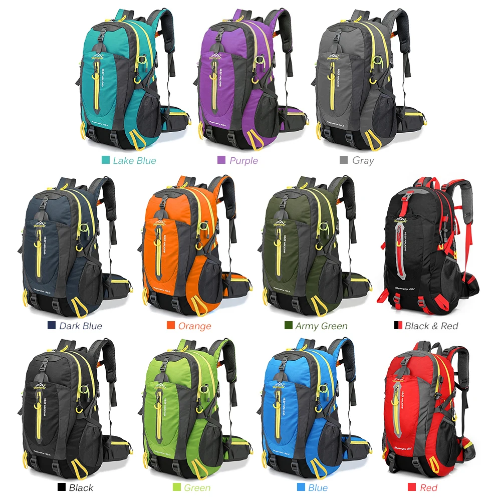 40L Water Resistant Travel Backpack Camping Hiking Laptop Daypack Trekking Climbing Back Bags For Men Women Hiking Supplies