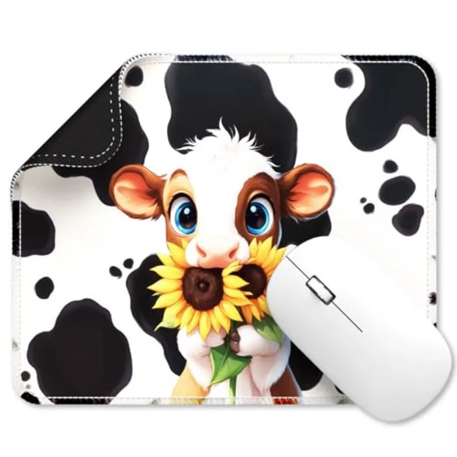 Cute Mouse Pads, Unique Mouse Pad Design, Size 9.33 x 7.76 in, Desk Accesories with Rubber Non-Slip Base, Stitched Mouse Pad fo