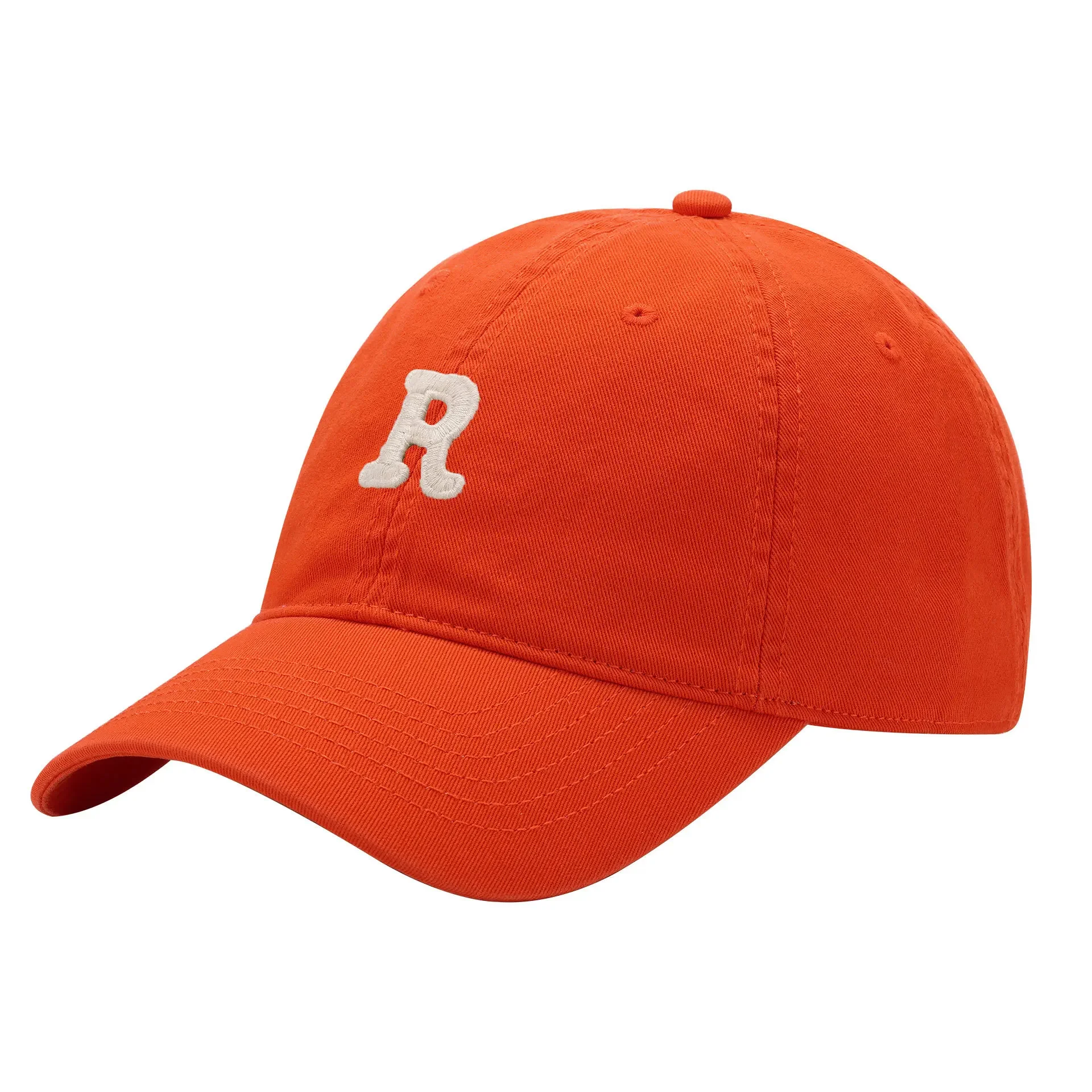 Gorras de béisbol coreanas para hombres y mujeres, gorras de algodón bordadas con letras R a prueba de sol, gorras deportivas de moda Unisex para adultos