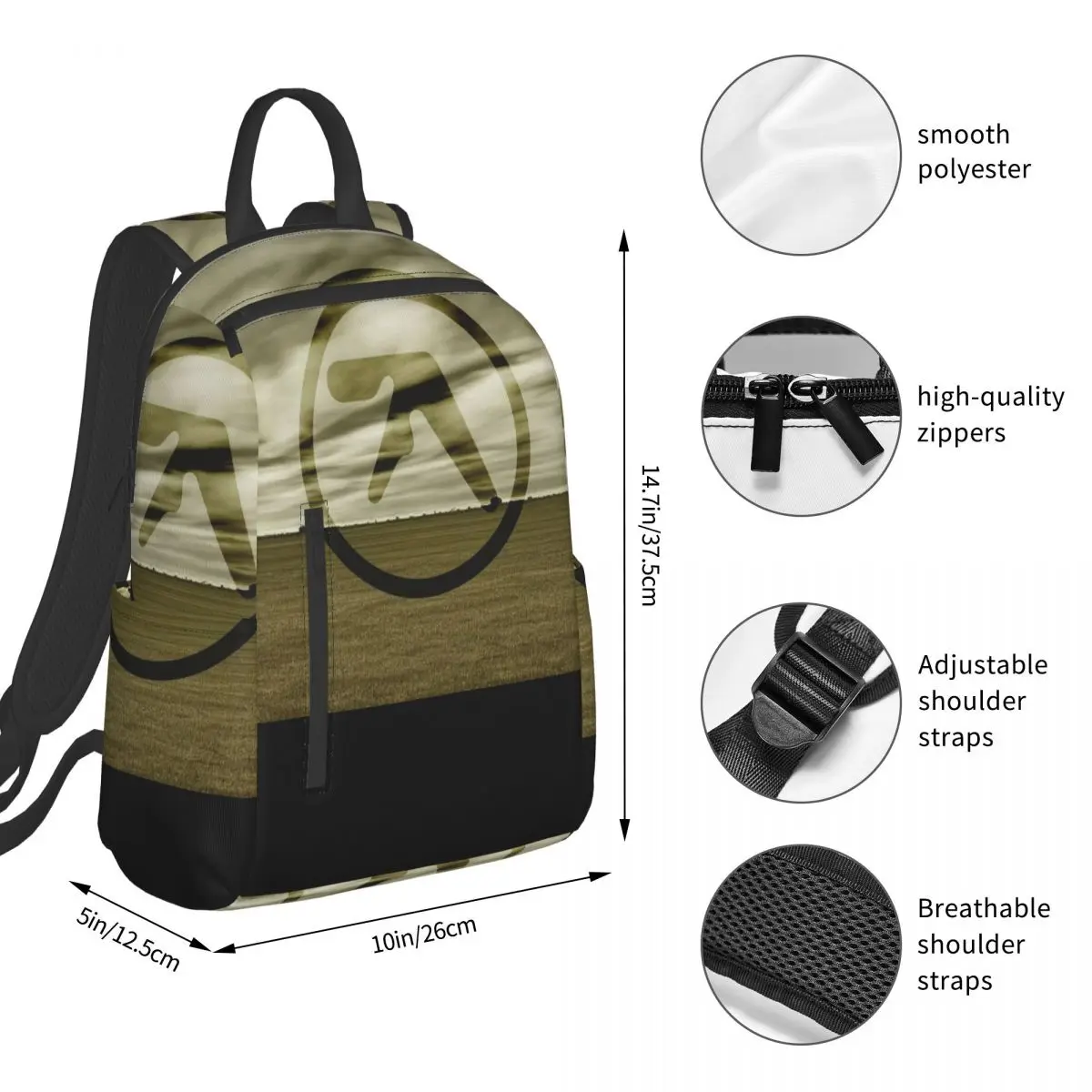 Aphex Twin Electronic Music Artist Producer (17) Backpack Student BookBag Boys Girls School Bag Laptop Shoulder Bags Men Women