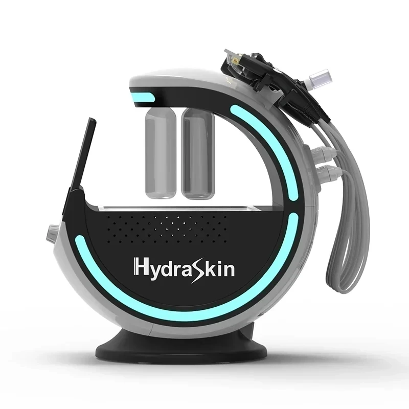 Machine de soins de la peau à ultrasons Hydra, 7 en 1, miroir magique bleu glacier, analyseur de peau, appareil GagOxygen, détecteur de peau à petites bulles, machine qualifiée ale