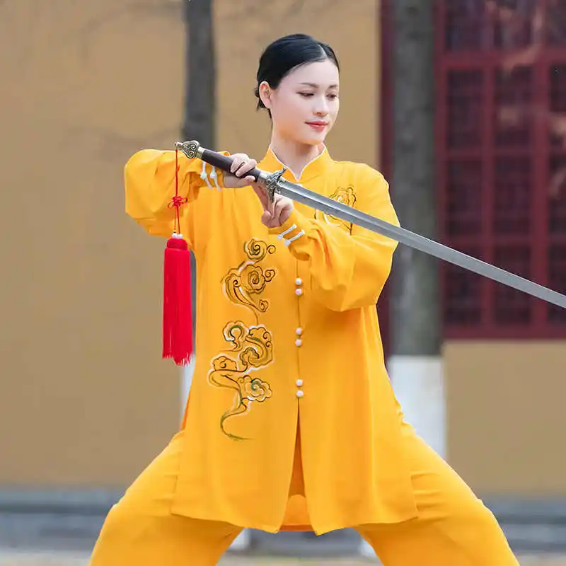 New Style Tai Chi Uniform for Women - Elegant and High-end Tai Chi Performance & Competition Training Wear for Spring and Autumn