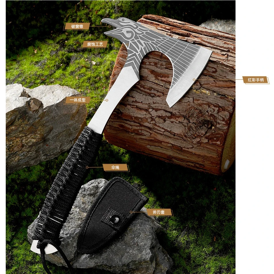 Hoge kwaliteit buitenbijl Multifunctionele handbijl Draagbare op een voertuig gemonteerde redding Wildernis Zelfverdedigings- en overlevingstool