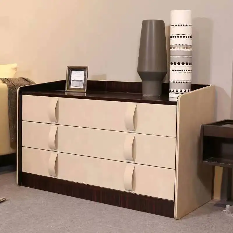 

Solid wood entrance walnut living room storage side cabinet
