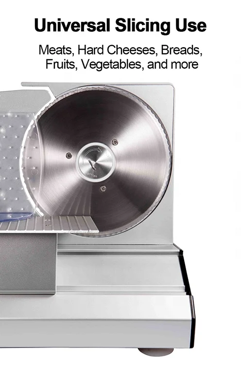 Multifunction Food Slicer Bread Cheese Meat Cutter Machine 19 cm Removable Stainless Steel Blade Frozen Meat Slicer