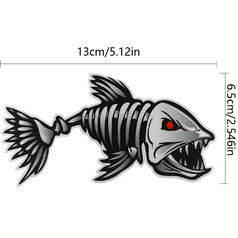 2pcs 10x5 Inch Fish Skeleton Decals Sticker Vinyl Auto Decal Sticker, for Kayak Fishing  Boat Truck