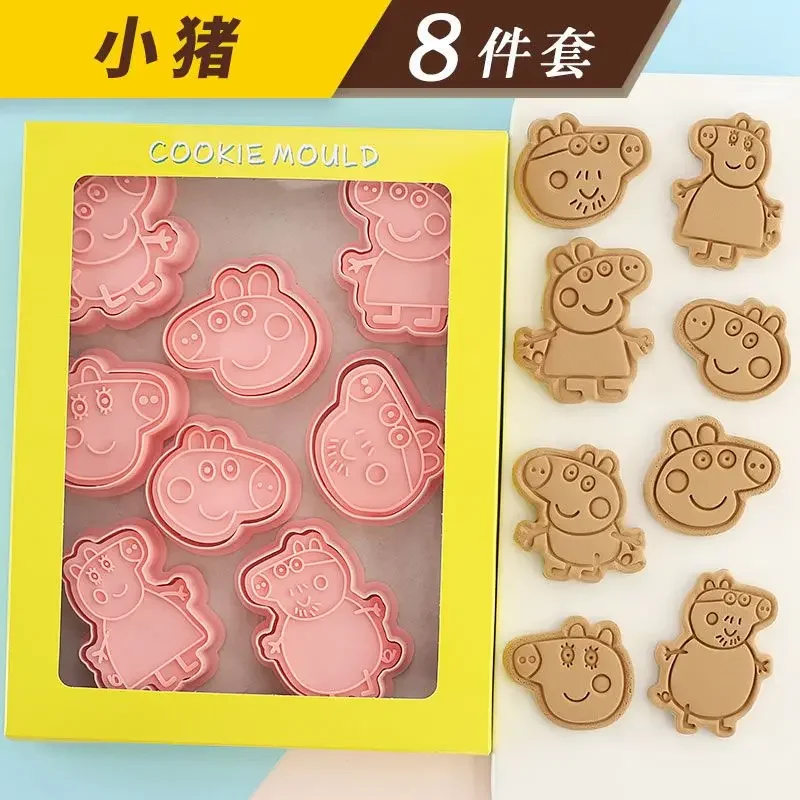 New Peppa Pig cartoon cookie mold, home Peppa Pig baking cookie 3D pressing mold, festival party, DIY party dessert supplies