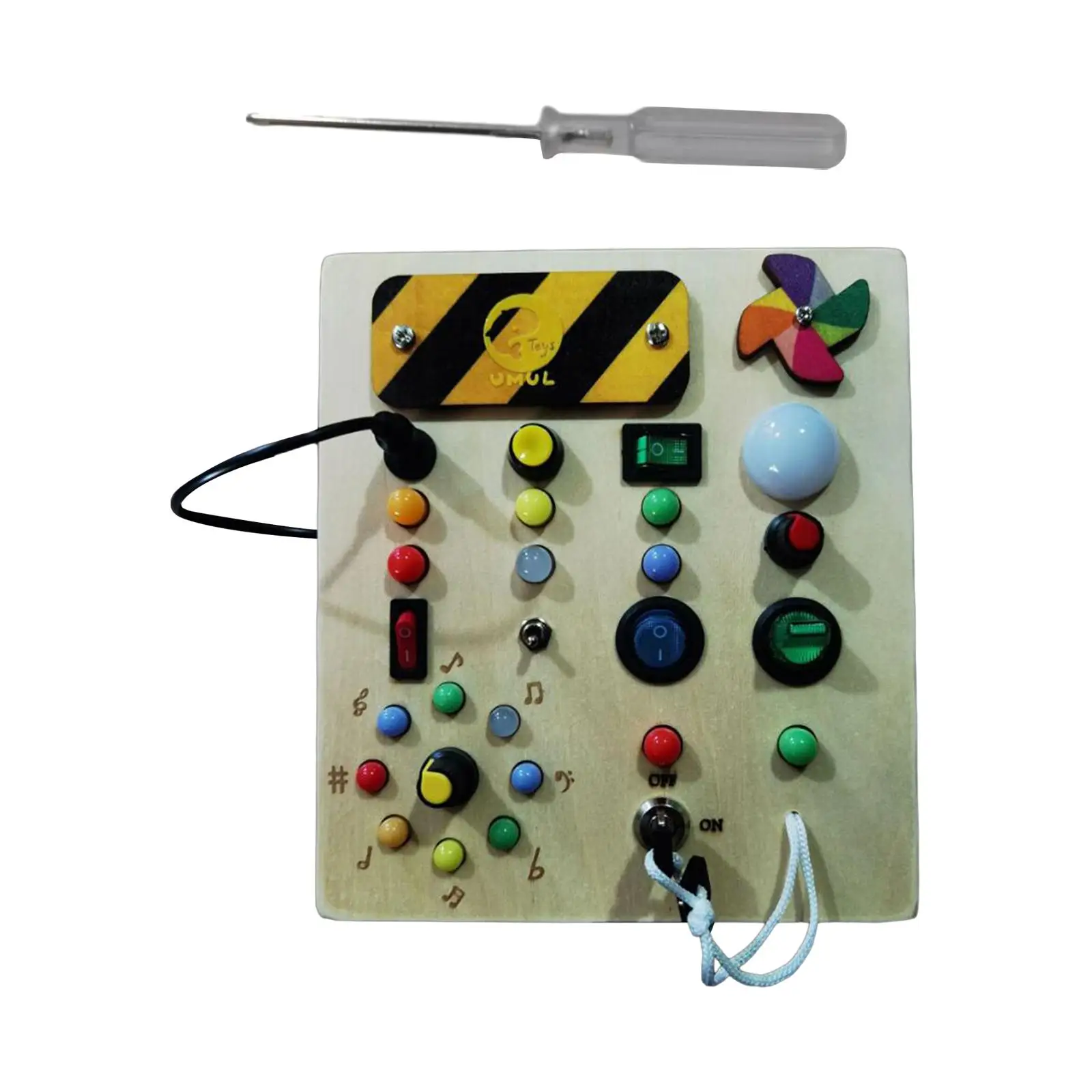 Tablica LED Montessori Busy Board LED Drewniana tablica sensoryczna na prezent świąteczny dla dzieci