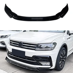 Car Front Bumper Lip Spoiler Splitter For Volkswagen Tiguan MK2 Rline 2017 2018 2019 2020 ABS Diffuser Body kits