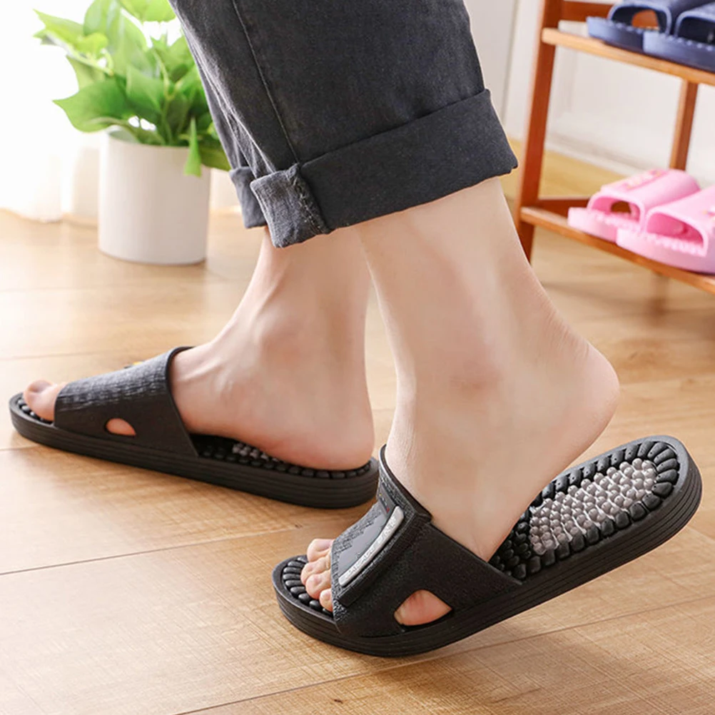 

1 пара массажных тапочек, устойчивый материал, противоскользящие, для спальни, ванной комнаты, педикюра, расслабляющий массажный массажер для обуви, ванны