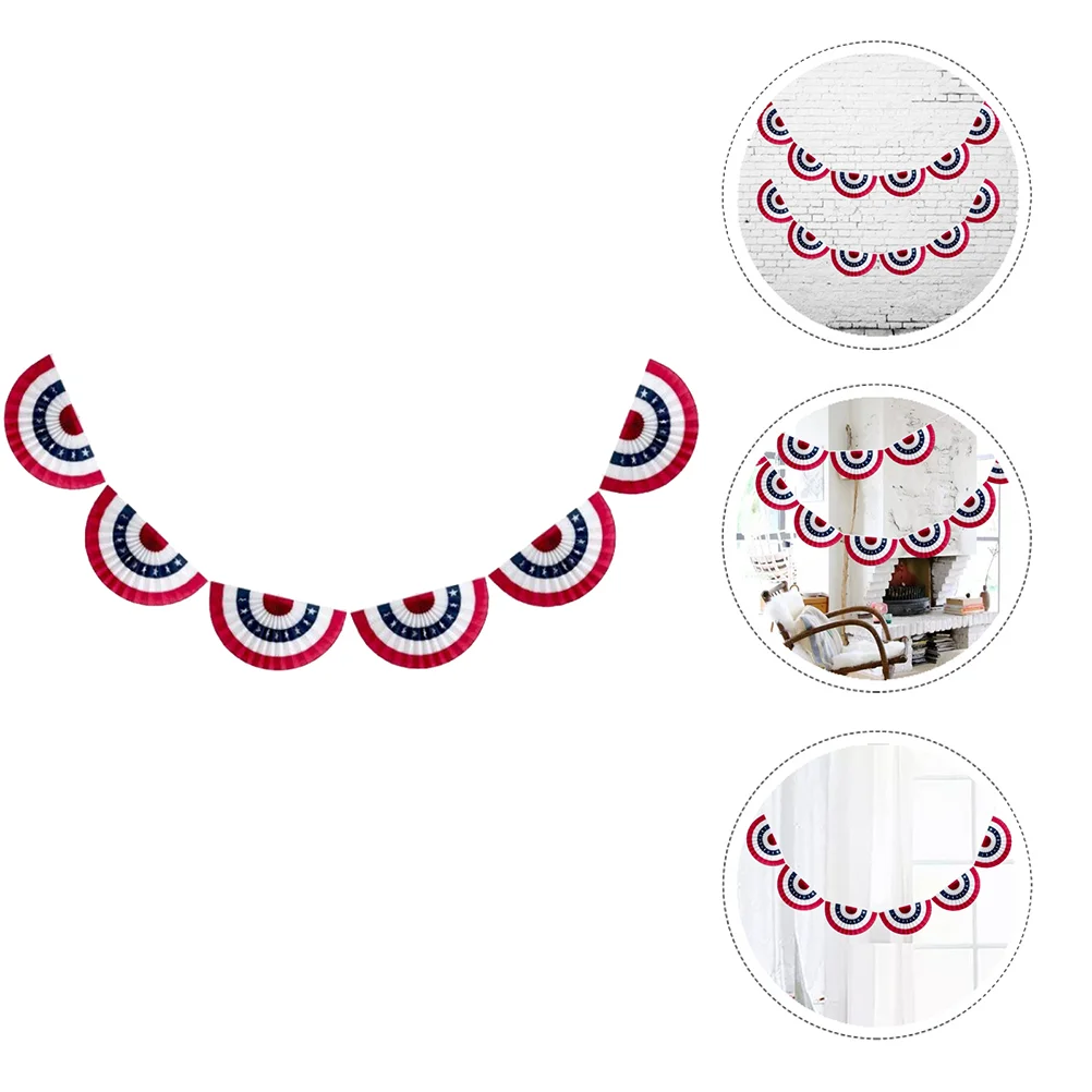 European and American Semicircle Flag Hanging Lovers Garlands Banner Polyester Memorial Day Celebration Bunting