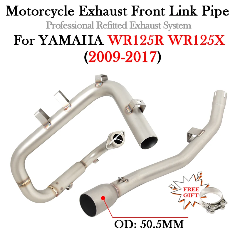 Motorcycle Exhaust Full System Modify 51MM Front Middle Link Pipe Escape For YAMAHA WR125R WR125X WR 125R 125X 2009 - 2016 2017