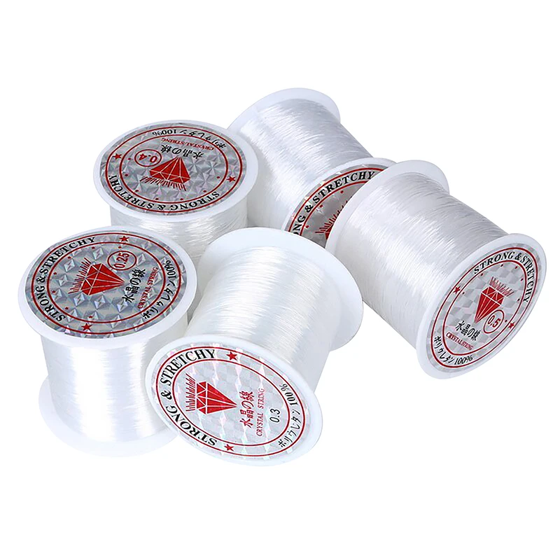 0.2-0.8mm 1 Roll High Tensile Clear Invisible Nylon Fishing Line for DIY Crafts, Jewelry Making, Balloon Garlands & Decoration
