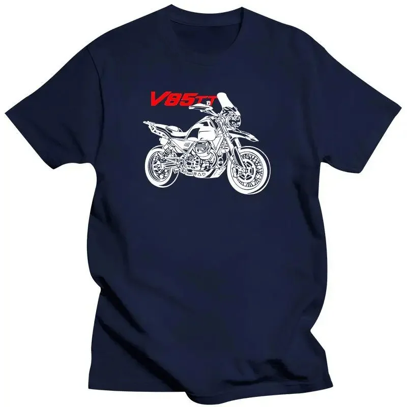 Fashion T-Shirt Moto Guzzi V85Tt V 85 Tt Motorcycle Men Cotton Tees Harajuku Streetwear Summer Men's T-Shirt Short Sleeve Tops