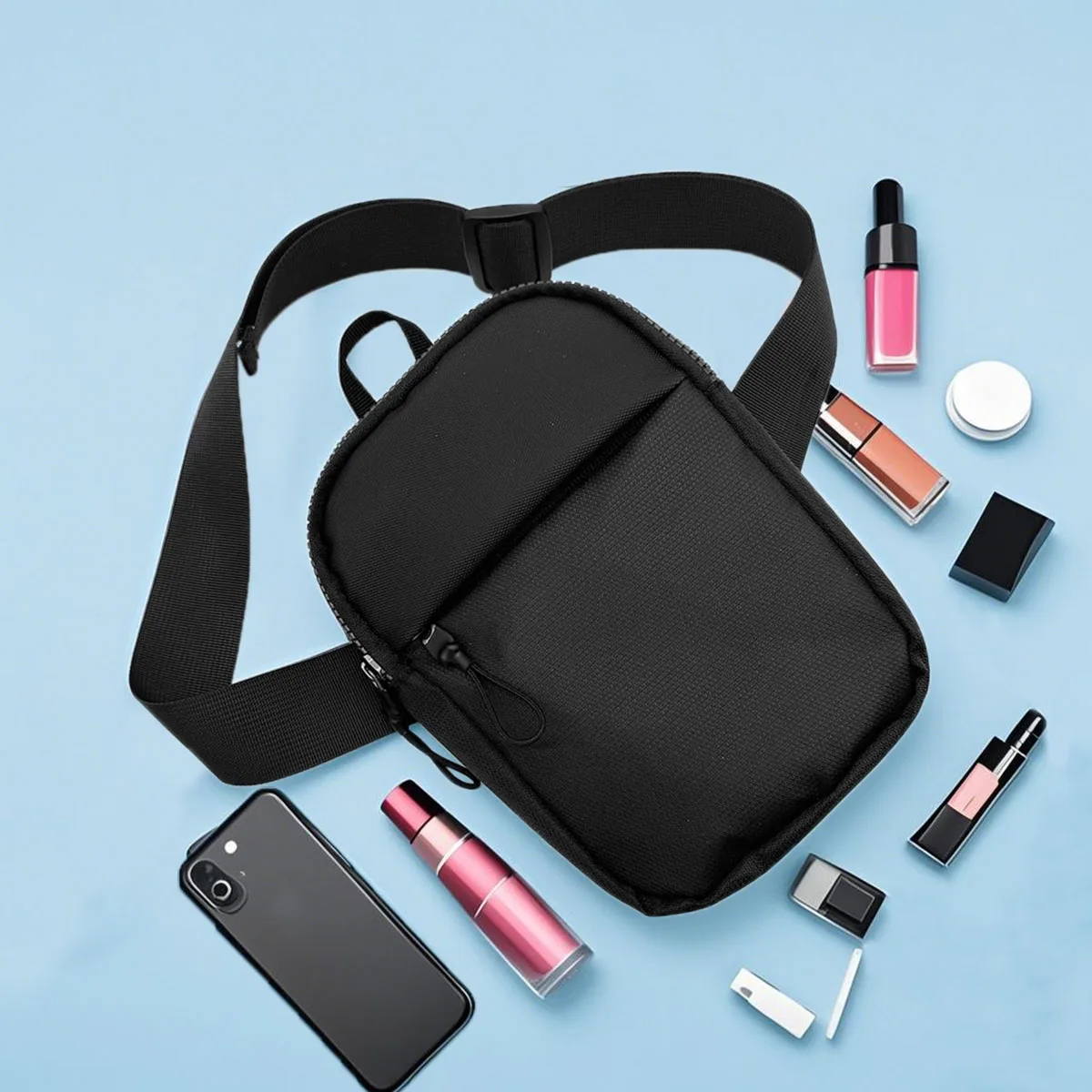 

Fashionable outdoor sports running single shoulder diagonal cross bag, multifunctional and lightweight chest bag, one pack