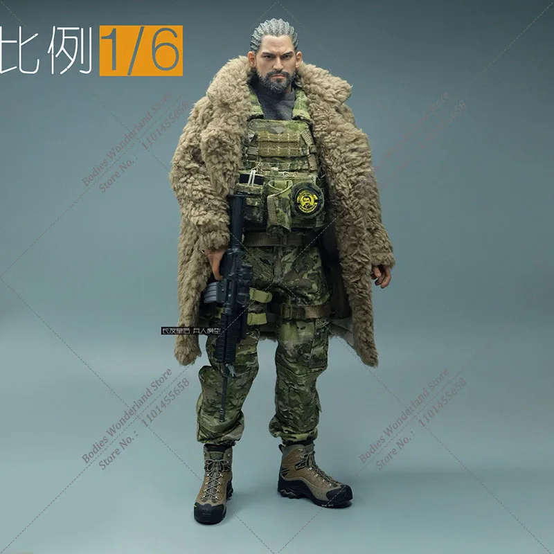 1/6 Scale PMC Afghanistan Military War Coat Sweater Long Fur Overcoat For 12 inch SS DAM HT Action Figure Doll Collection