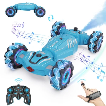 Remote Control Car 4 Wheels Drive Drift RC Car Toy Car Gloves Gesture Radio Remote Control Spray Stunt RC Cars for Children Gift