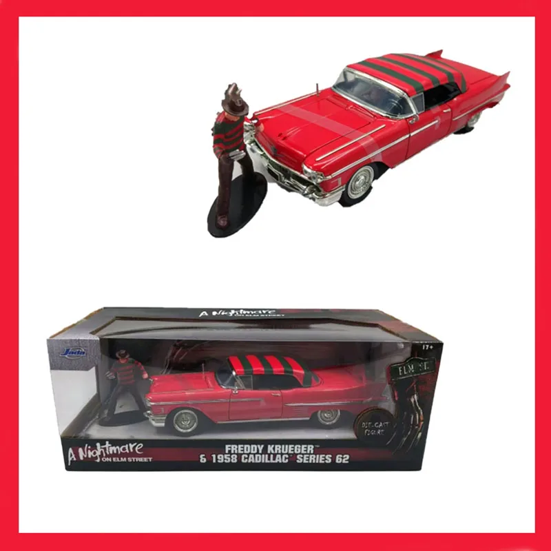 

Jada 1:24 Scale 1958 Cadi With Doll Alloy Simulation Car Model Static Collection Decorated Holiday Gifts Toys Souvenir Gift