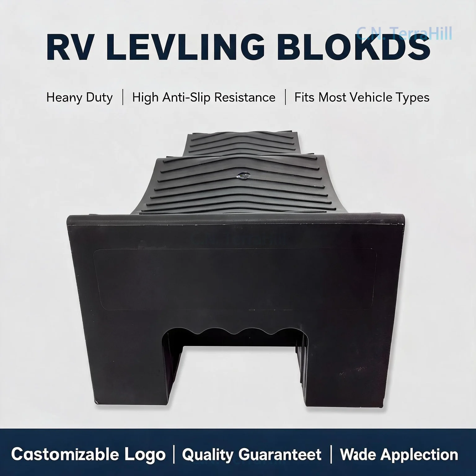 RV Leveling Ramp Blocks for Car Tires Anti-Slip Stabilizer Pad Portable 2-Stage Wedge for Camping Trailer