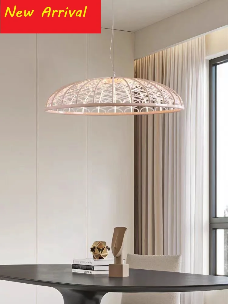 

Italy Skynest Dining Room LED Chandelier Modern Simple Designer Creative Living Room Coffee Braided Grid Art Pendant Lamp