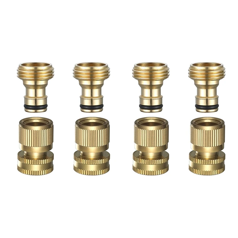 

Garden Hose Quick Connect - Connect Garden Hose Fittings, Water Hose Quick Connect, 3/4 Inch Male And Female Set, 8 Set