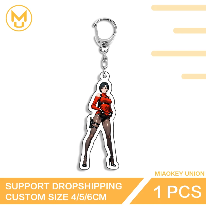 Alluring Ada Wong Key Chains Game Waifu Sitting Posture Accessories Lobster Clasp Unique Jewelry DIY Decoration For Bag Ornament
