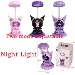 Kawaii Cinnamon My Melody Kuromi Folding Eye Protection Table Lamp Anime Sanrioed Girl Heart Cute Little Night Lamp