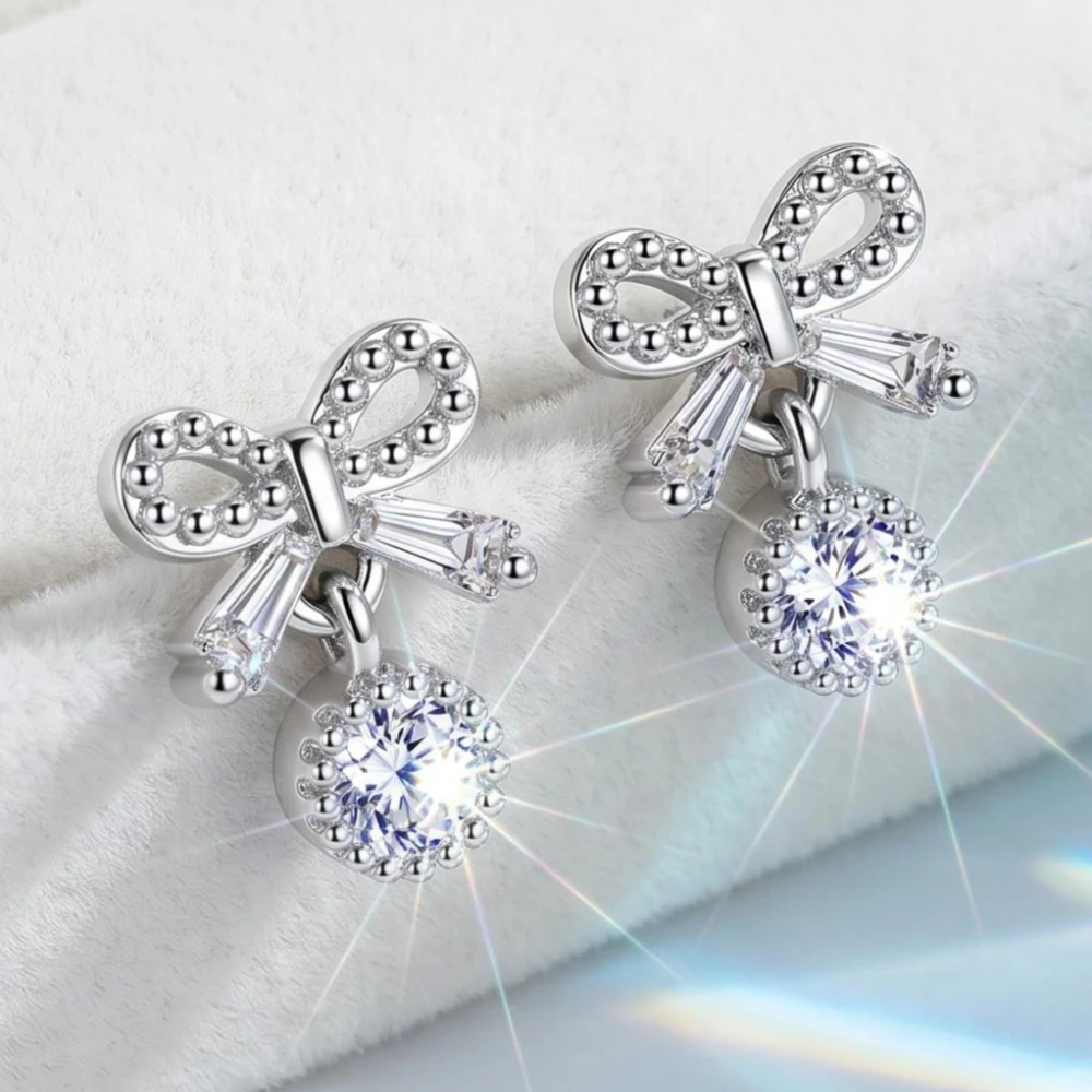 Ohrringe aus 925er-Sterlingsilber mit eingelegten Zirkon-Kristallen, Blumen-Ohrringe, Charm-Schmuck für Frauen, Geschenk, Verlobung