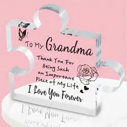Grandma Gifts, carved acrylic puzzle shaped plaque, suitable for grandma's funny birthday and Christmas gift