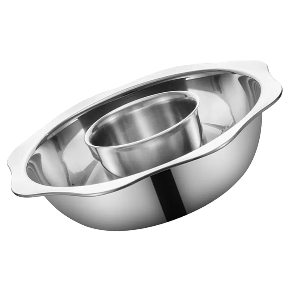 

Stainless Steel Two-Flavor Hot With Divider 2-Compartment Cooking Pot For Home Restaurant Use Thickened Soup Pot