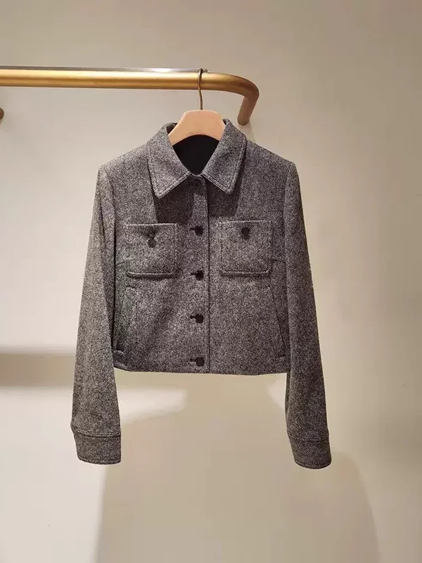 

Шерстяное пальто Heidd ey с отложным воротником, приталенное, осенне-зимнее, повседневное, женское, из полиэфирного волокна