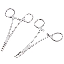 Herramienta de mano hemostática de acero inoxidable, fórceps quirúrgicos, pinzas de pesca, Alicates de punta curva/recta, 12,5/16/18cm