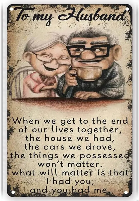 Licpact to My Husband Funny Metal Novelty Sign Retro Wall Decor for Home,Street,Gate,Bars,Restaurants,Cafes,Store Pubs Sig