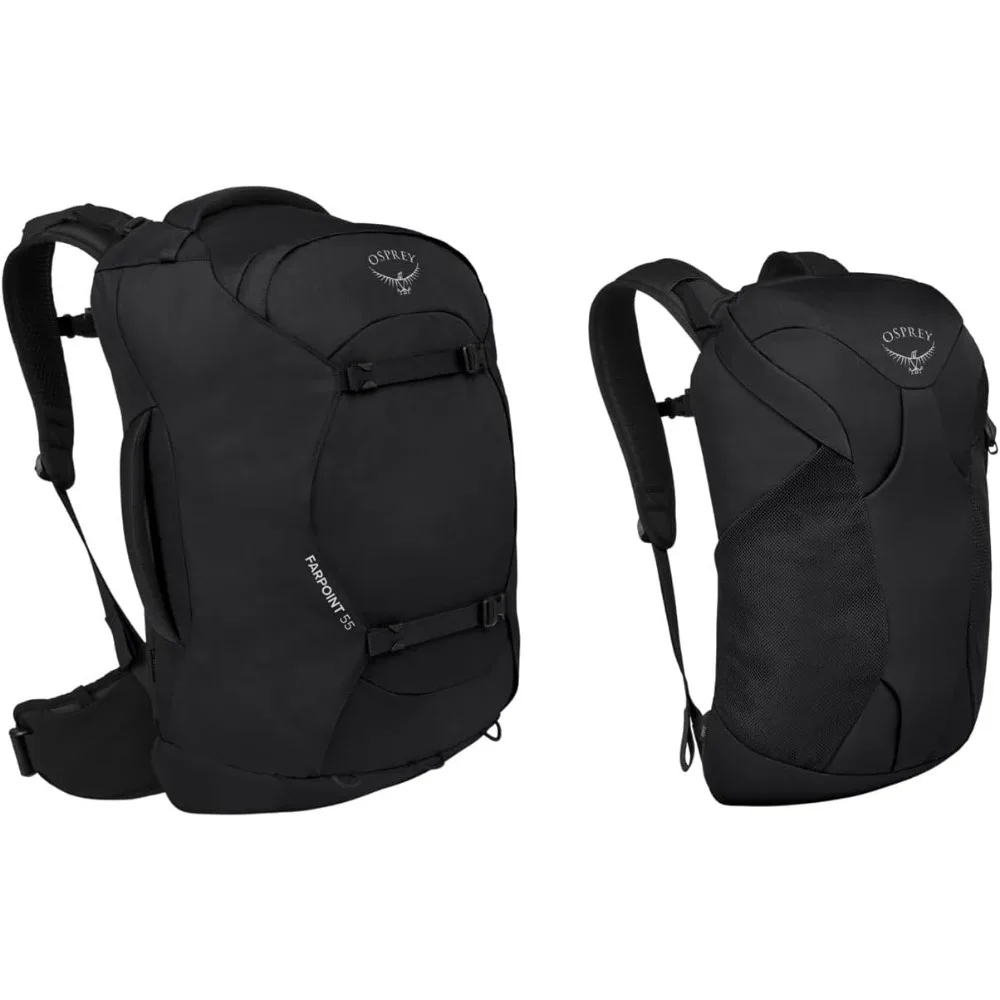 Ransel perjalanan pria Farpoint 55L, HITAM