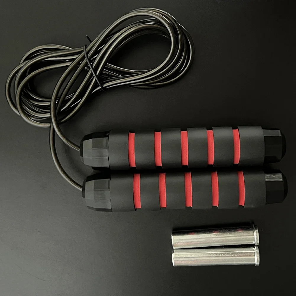 Weighted Skipping Rope, Suitable for Aerobic Exercise, Speed Training, Extreme Jumping Endurance Training Black&Red