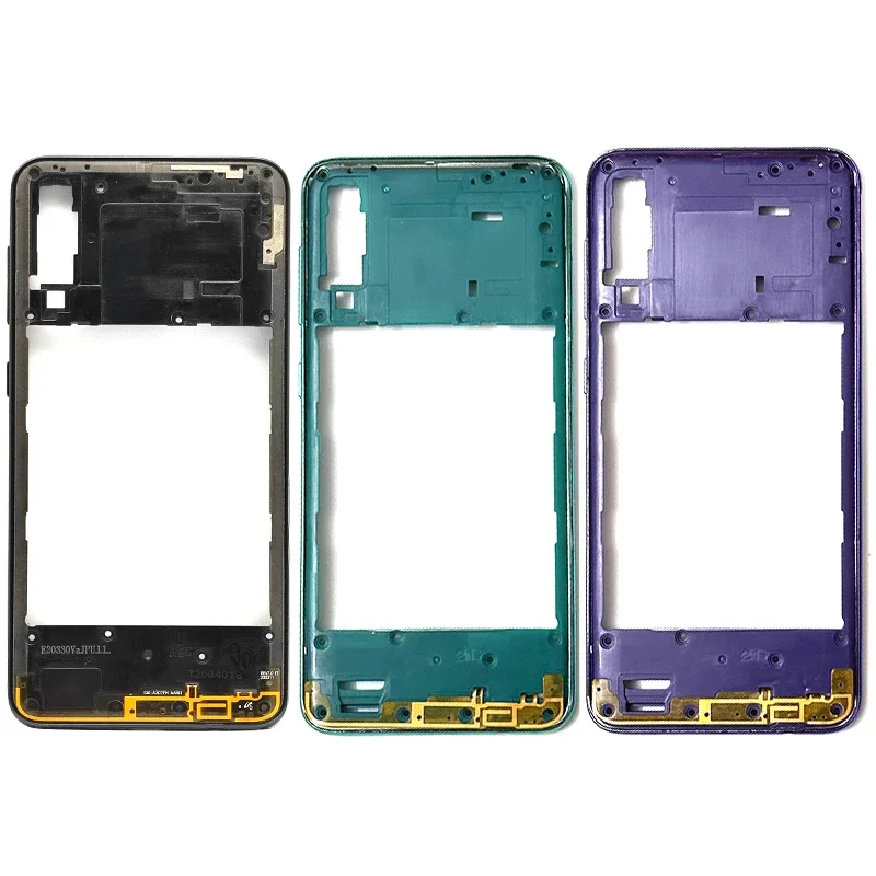 Telaio centrale per Samsung Galaxy A30S A307 A307F A307FN A307G Custodia con pulsanti laterali + Cover posteriore batteria posteriore