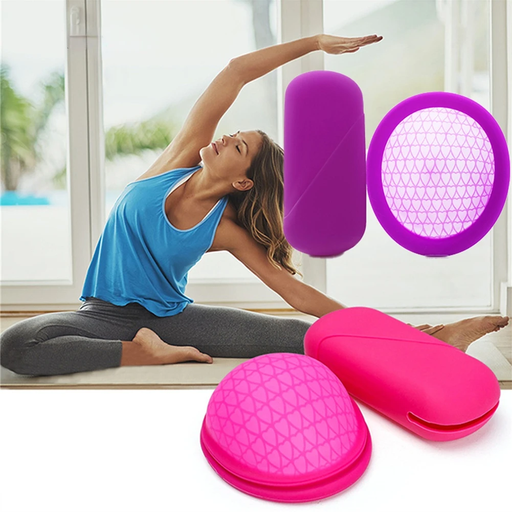 Menstrual Disc For Women Feminine Lady Menstrual Disc With Tail Flat-fit Design Extra-Thin Sterilizing Silicone Cup Red Purple