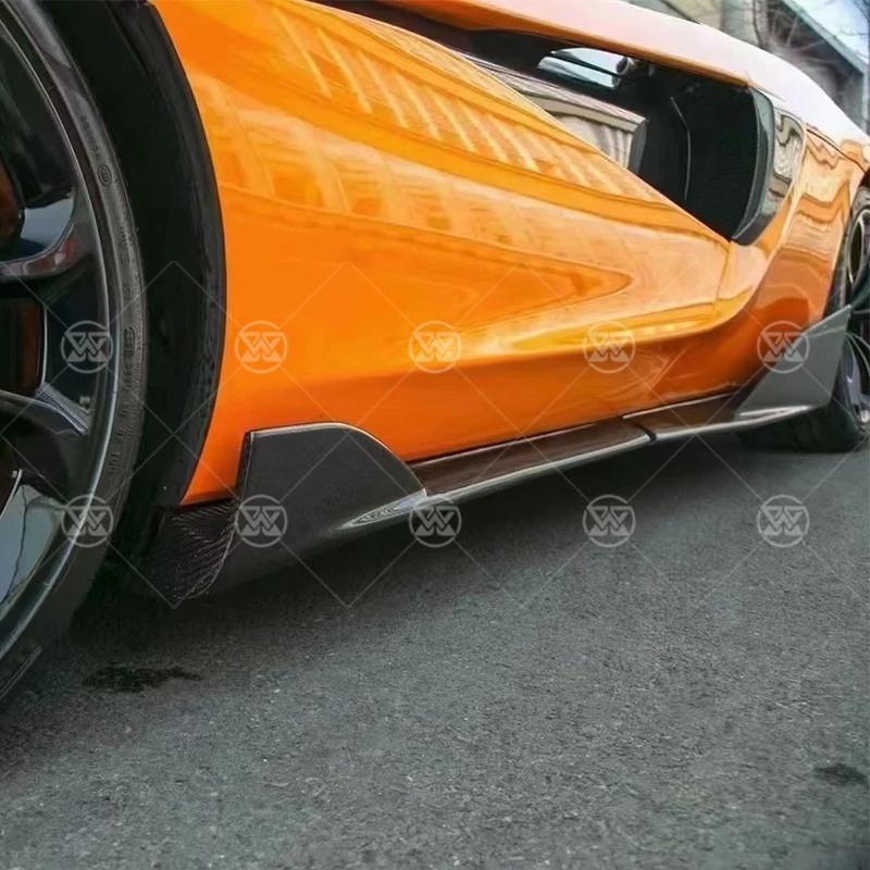 Carbon Fiber Side Skirt Bumper Extension Splitter For Mclaren 540c 570s Upgraded 600LT Style Body Kit