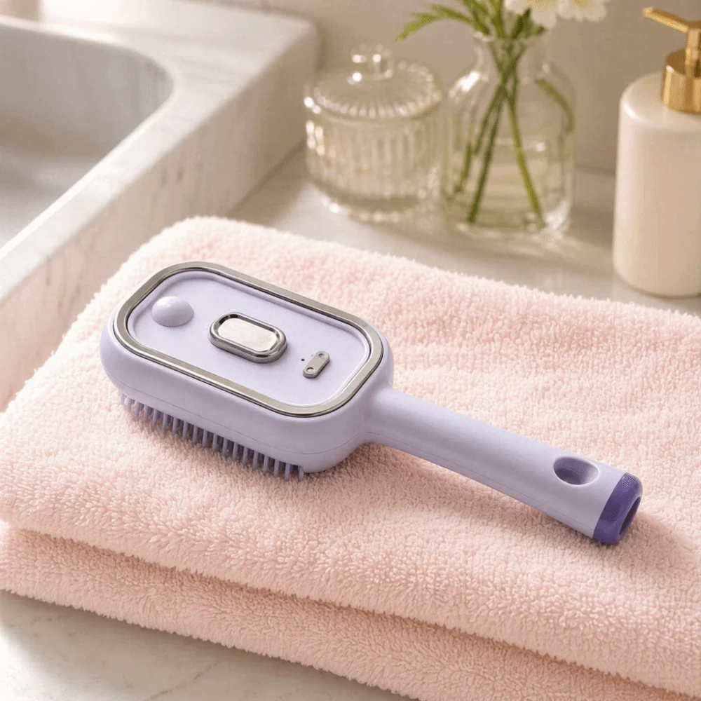 Multi-Function Red Light Spray Massage Comb Hair Care Essential Oil Electric Spray Hair Brush Anti-Static One-Key Clean