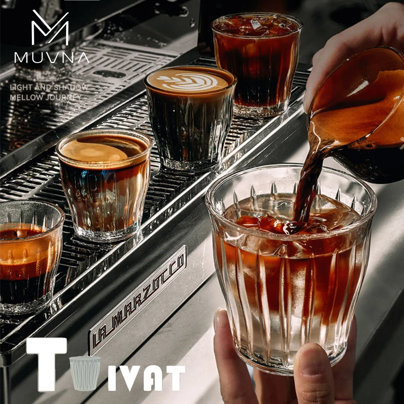 MUVNA 6PCS 100ml Glass Coffee Cups Spirits Shot Cup Party Bar Wedding Glasses  Cocktail Pint Bullet Vodka Cup Espresso Cup