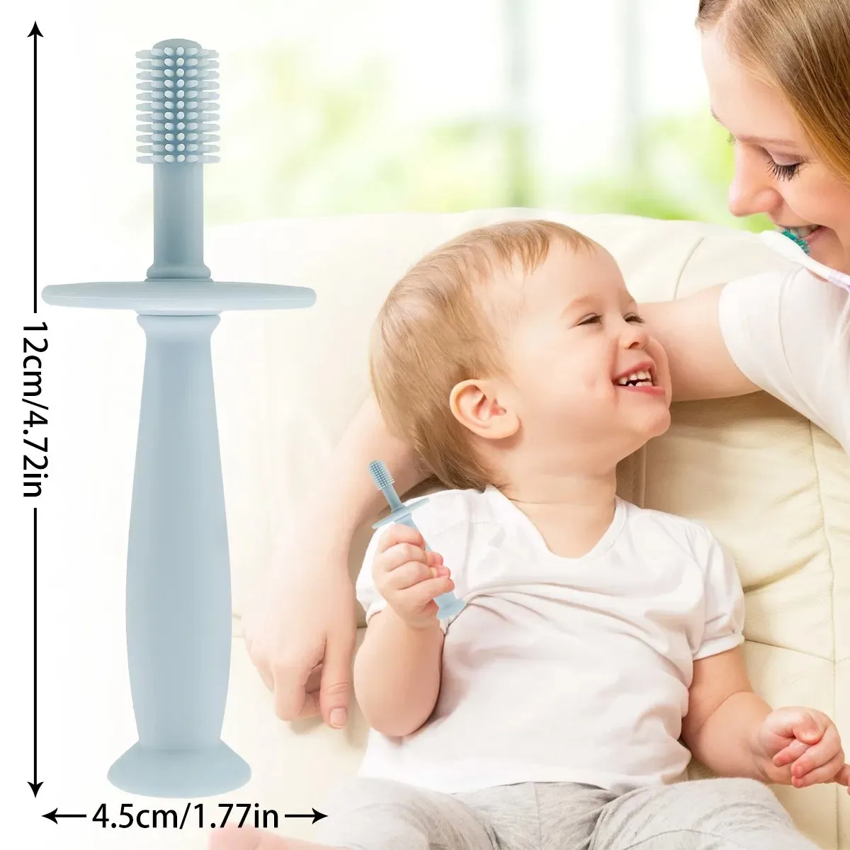 فرشاة أسنان من السيليكون الصالح للأكل للأطفال ، شعيرات ناعمة ، أسنان نظيفة ، دوران درجة ، أدوات تنظيف الأطفال ، هدية تدريب لطيفة ، 1: 1000 #3