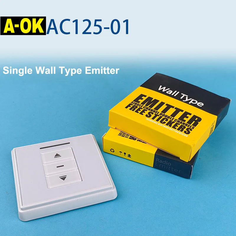 

A-OK AC125-01 Single Wall Type Emitter For Electric Curtain Opening and Closing Curtain Rolling Curtain 86 Single Channel Panel